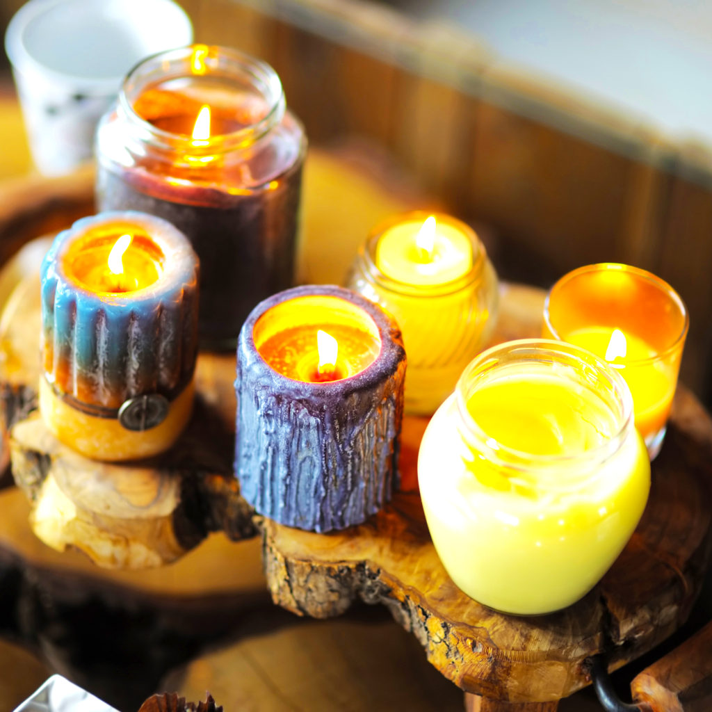Beautiful ablaze candle
