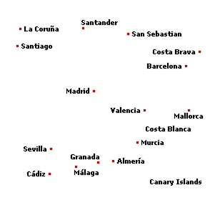 Map of property in Spain