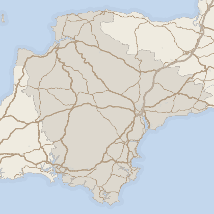 Map of house prices in Devon